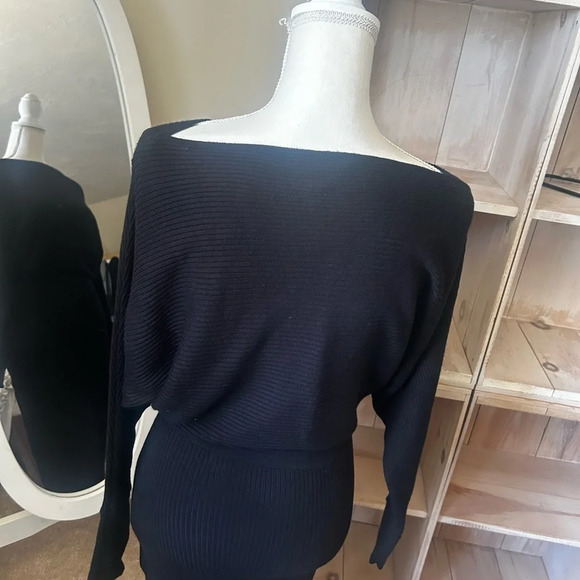 Express Stretch Rib Knit Midi Sweater Dress - Picture 8 of 11